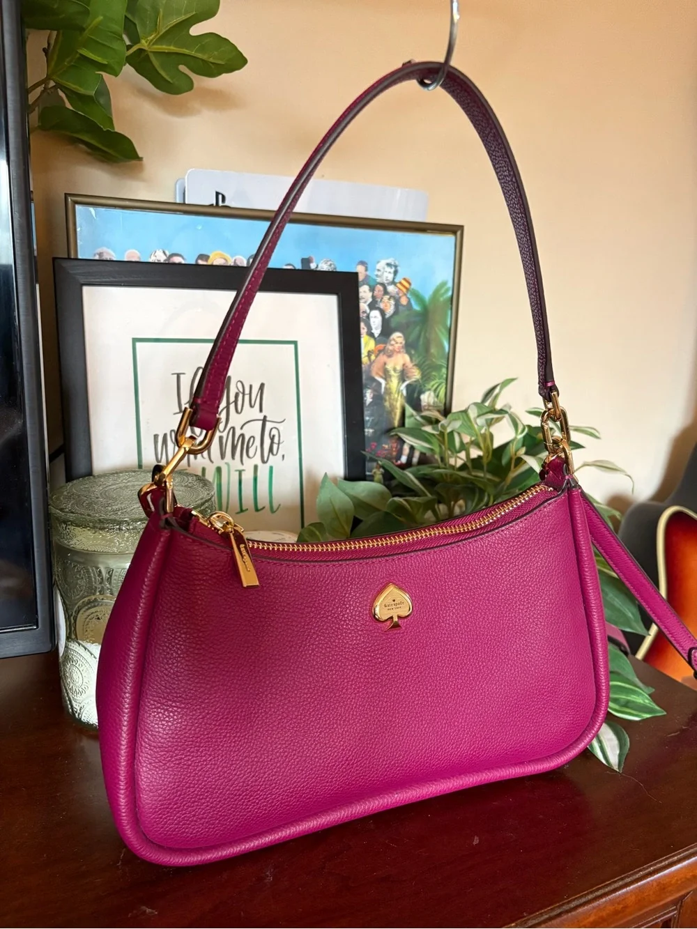 Kate Spade Kayla Shoulder Bag – Magenta Pink Leather